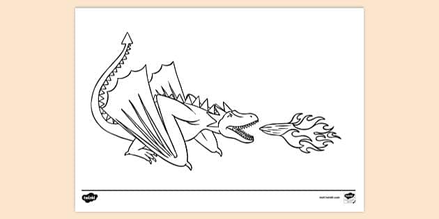 fire breathing dragon coloring pages