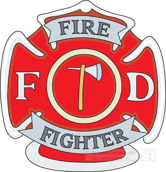 Law and Legal Clipart-red firefighter fire department badge ...