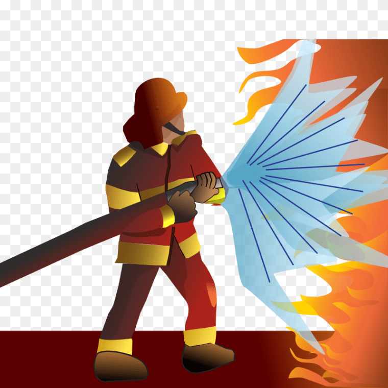 Cartoon Art Fire Fighter PNG Image Free Download - PNGArc