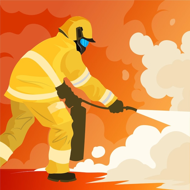 Page 2 | Firefighter Fighting Fire Vectors &amp; Illustrations for ...