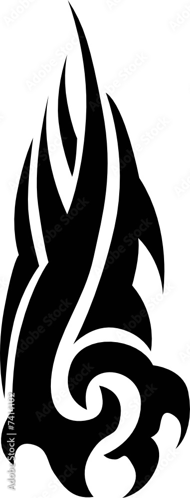 Tribal Flame Tattoo Stock-Vektorgrafik | Adobe Stock