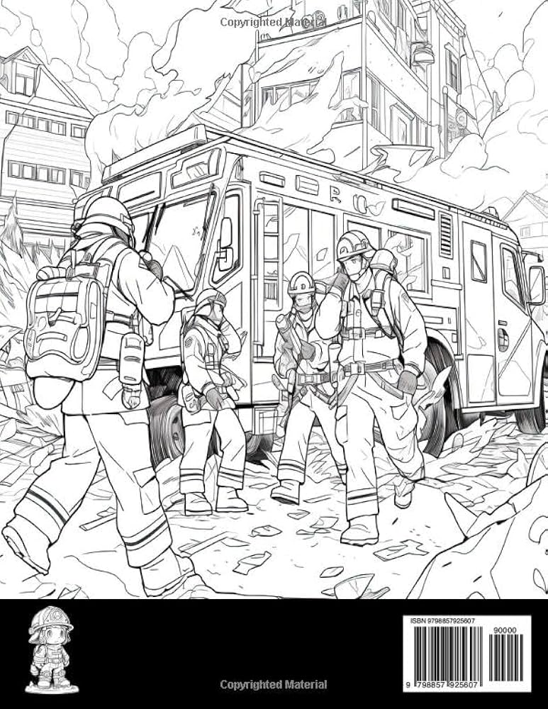 FIREFIGHTERS IN ACTION COLORING BOOK: 43 Fun Illustrations Battling Roaring  Blazes Firetrucks : Powers, Henry: Amazon.de: Books