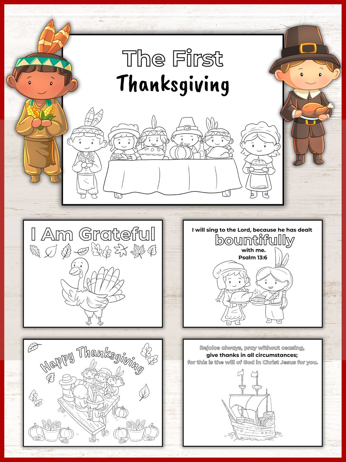 The First Thanksgiving Coloring Page | Healing Home
