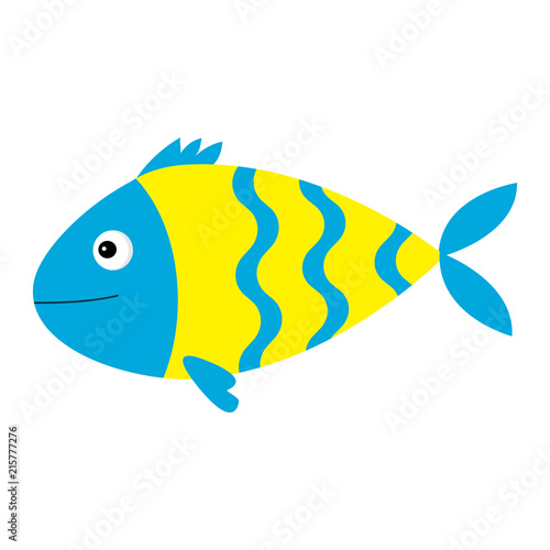 Cute cartoon fish icon set. Isolated. Baby kids collection ...