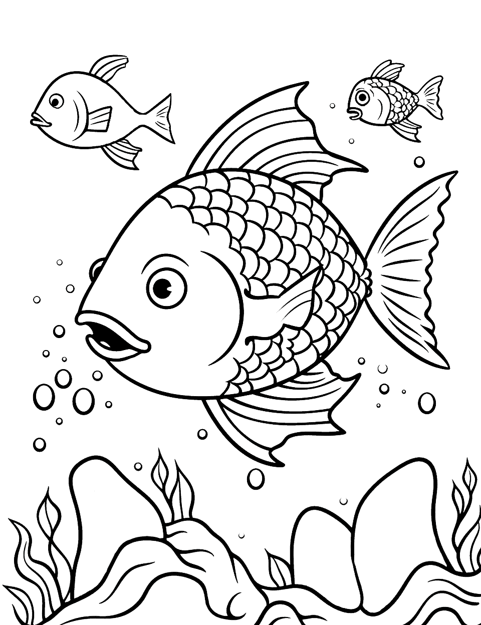 fish coloring page preschool
