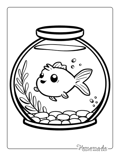 fish coloring page preschool