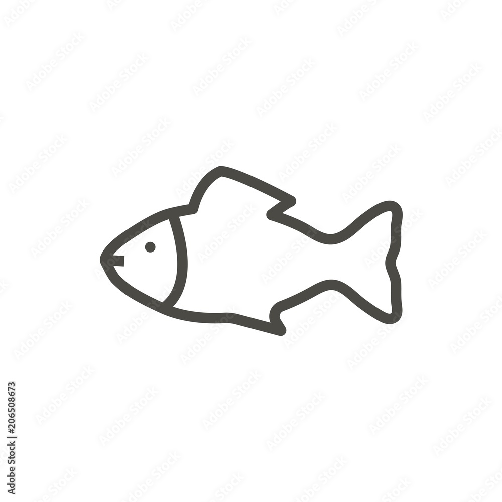 Fish icon vector. Line symbol isolated. Trendy flat outline ui ...