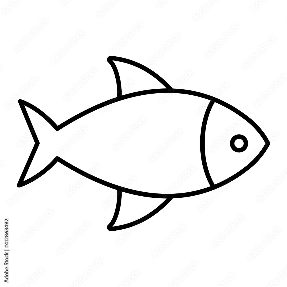 Photo &amp; Art Print Vector Fish Outline Icon Design, Muhammad