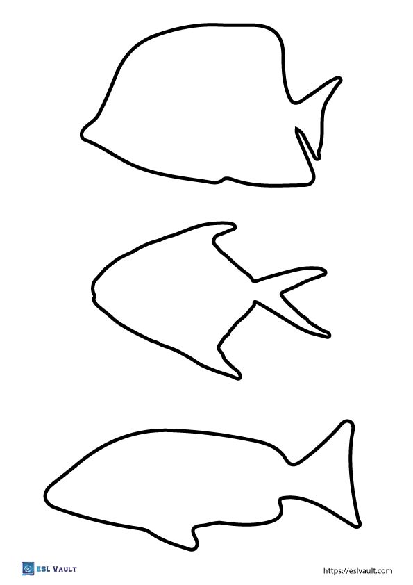 Free printable fish outline templates (18 PDFs) - ESL Vault