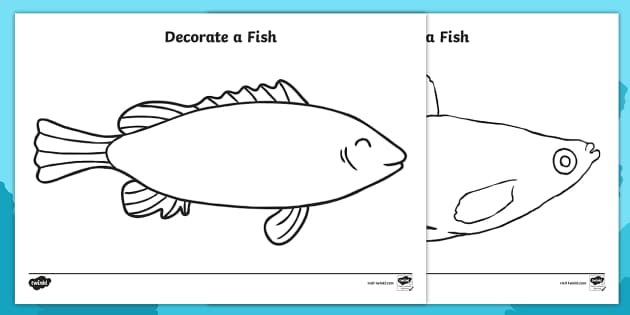 Printable Simple Fish Template - Under the Sea Activity