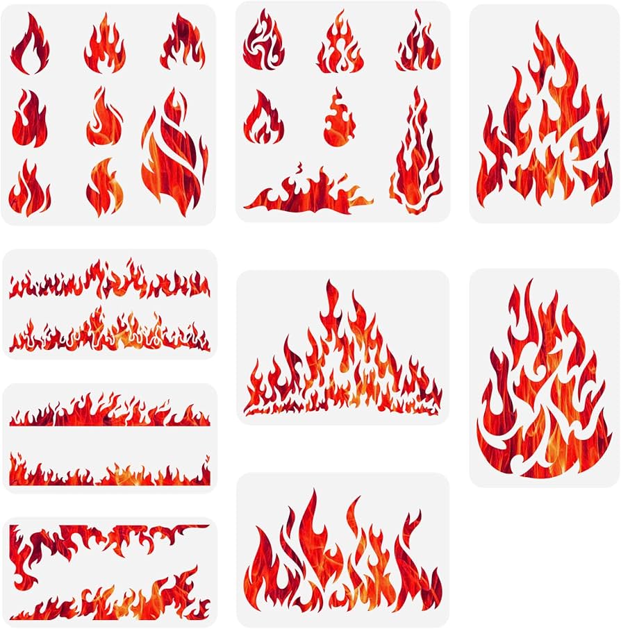 flame patterns stencils