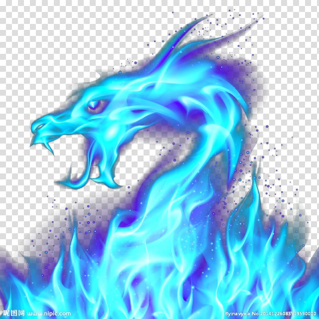 Free: Blue flame dragon , Dragon Fire Blue Illustration, Blue ...