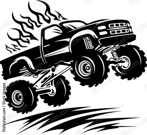 flaming truck cliparts 2024