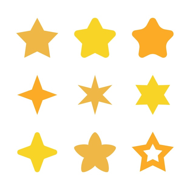 Free Vector | Stars Flat Style Set