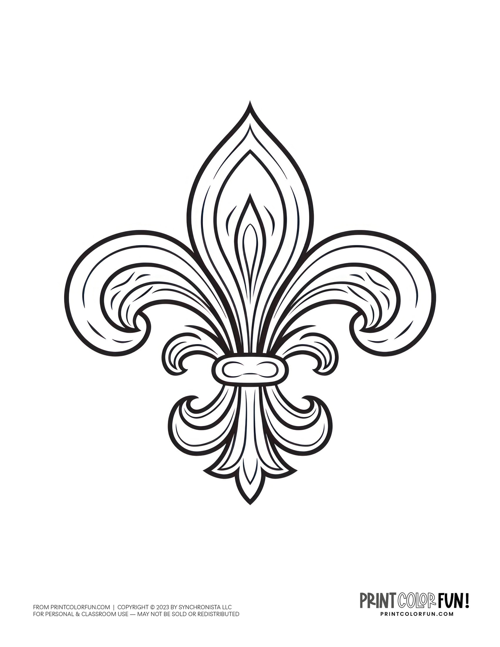 38 fleur de lis coloring pages - Fleur De Lis Coloring Page 7