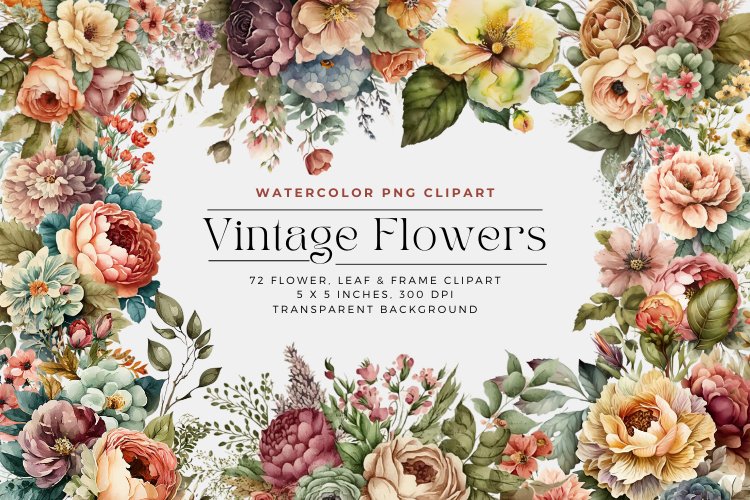floral cliparts vintage