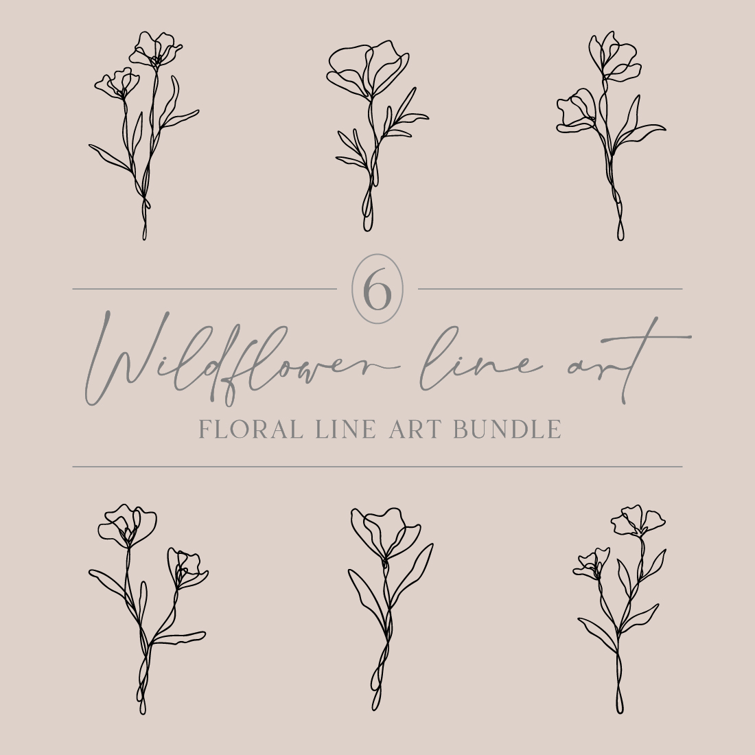 floral line cliparts 2024