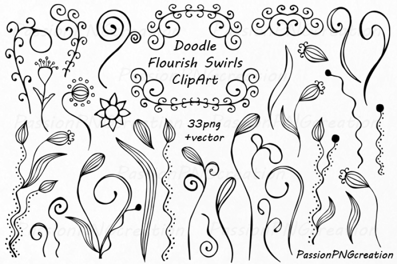 flourish swirls cliparts