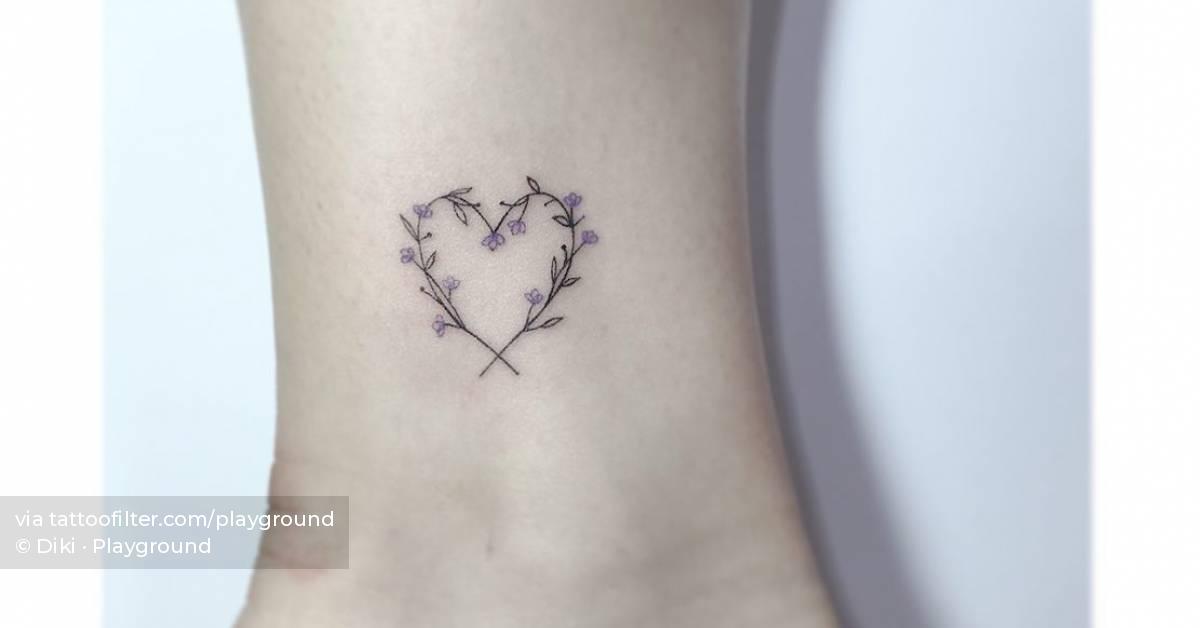 flower and heart tattoos