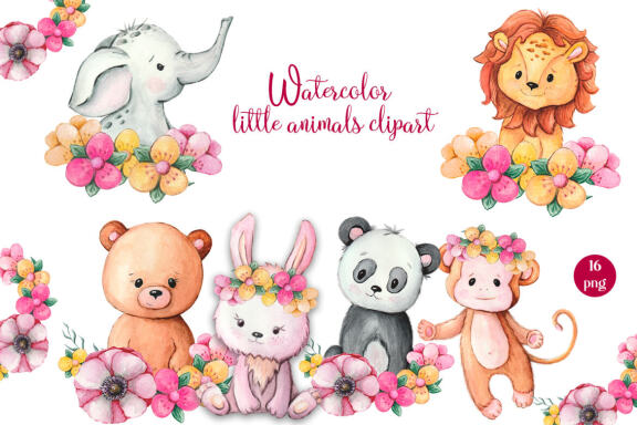 flower animals cliparts