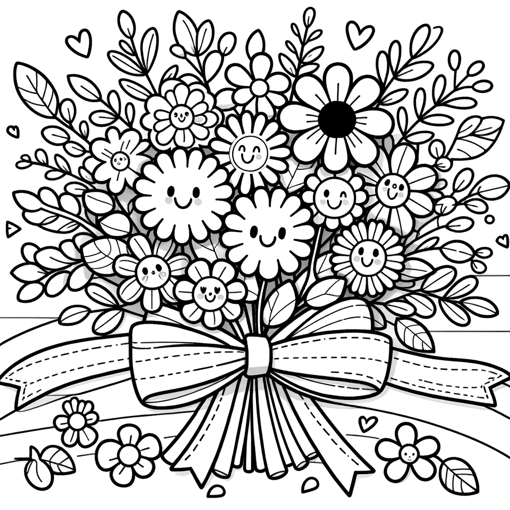 Free Bouquet Coloring Page