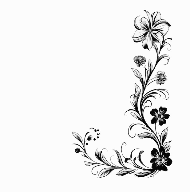 Vintage pattern of corner flower design vector illustration ...