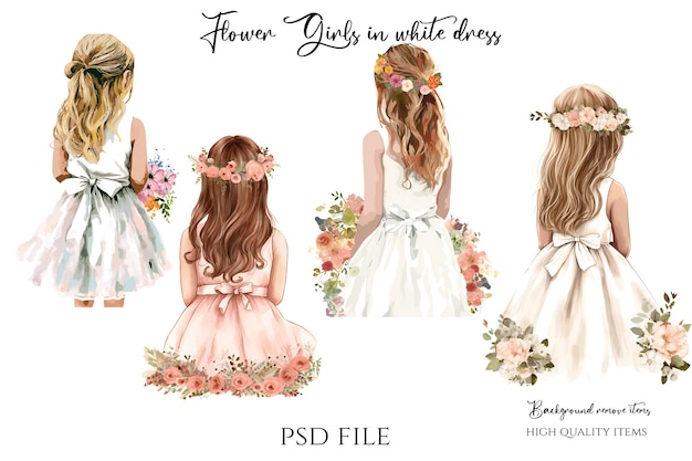 flower girls cliparts