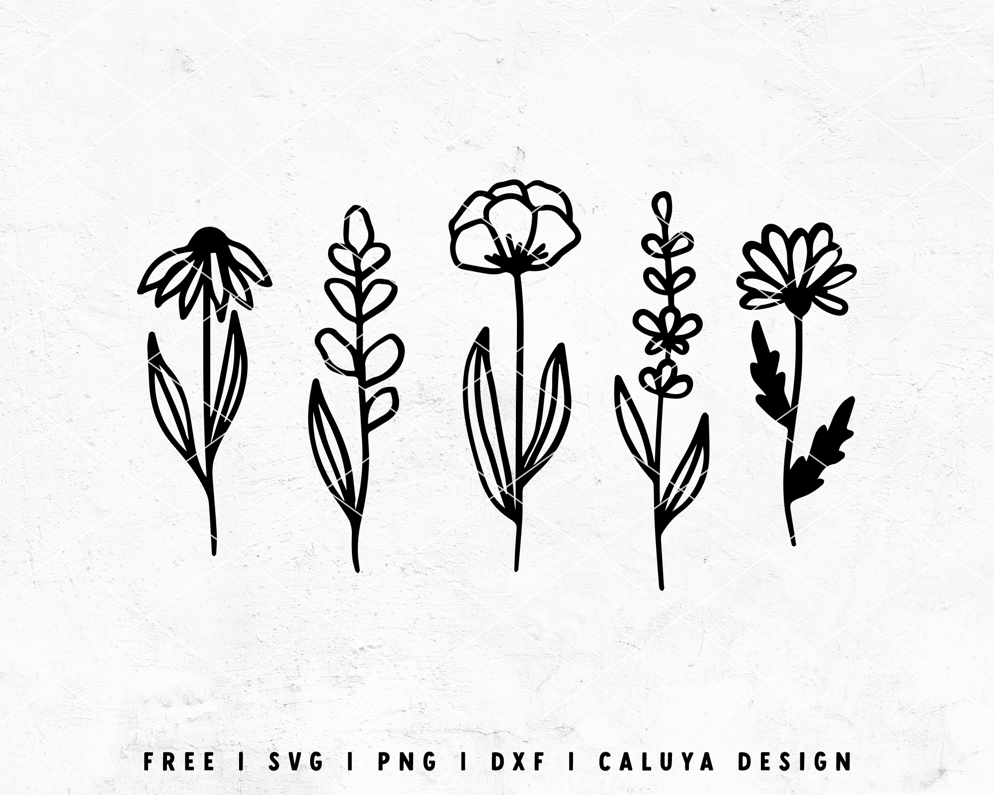 FREE Wildflower SVG | Free Flower Stem SVG Cut File for Cricut ...