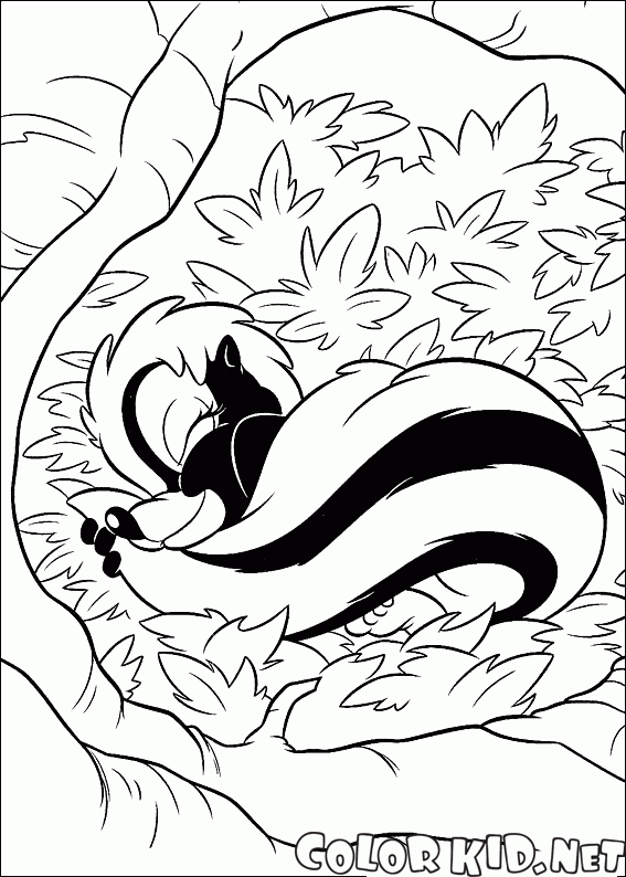 flower the skunk coloring pages