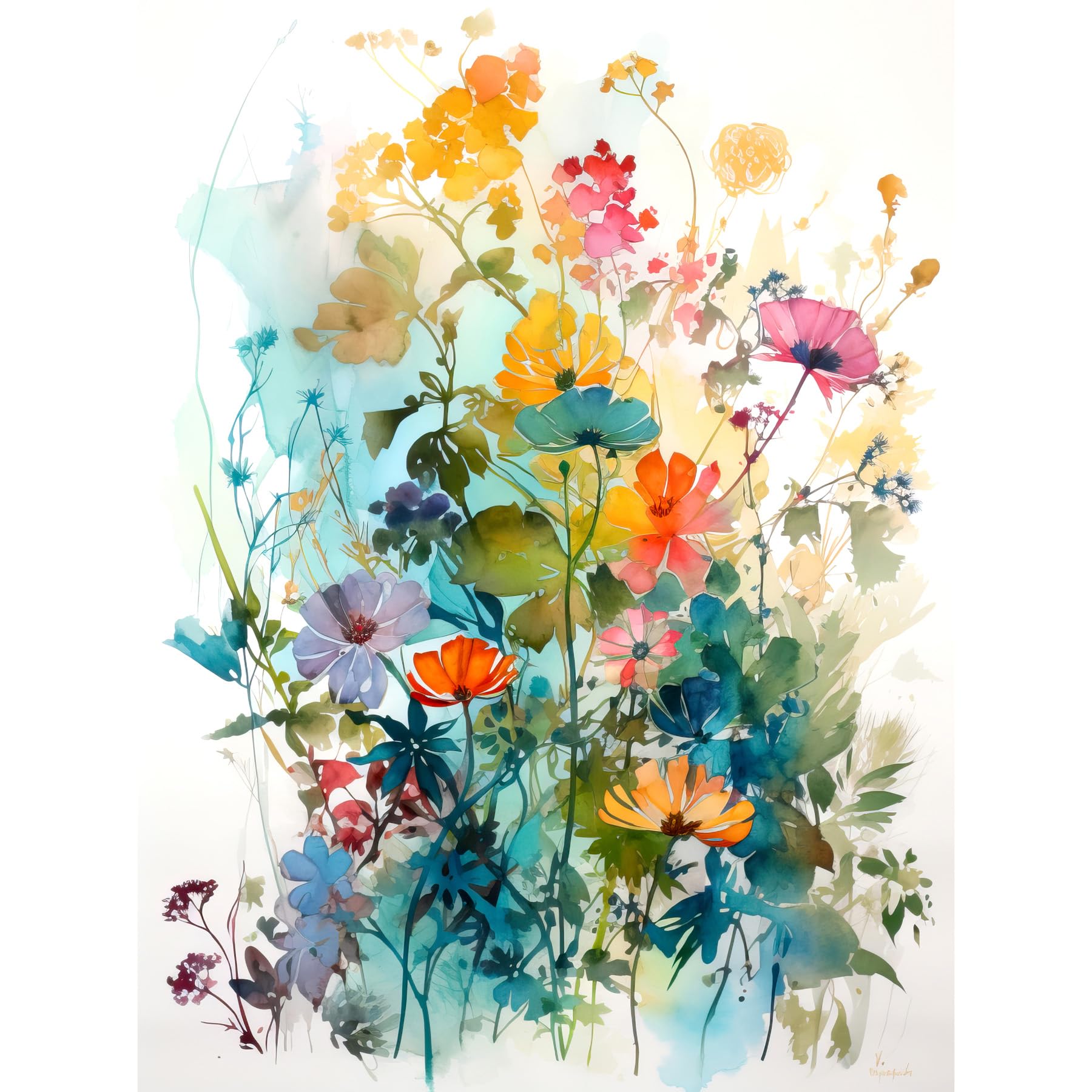 Artery8 Wild Flowers Watercolour Painting Rainbow Colour Bright Floral  Spring Field Unframed Wall Art Print Poster Home Decor Premium : Amazon.de:  ...