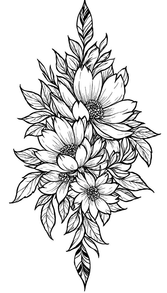 Flowers lineart #4 by rubingranatkagor on DeviantArt