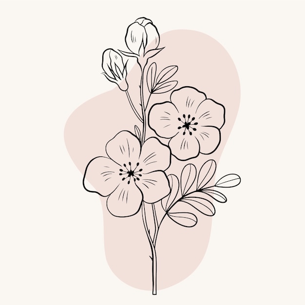 Flower Line Art Images - Free Download on clipart library
