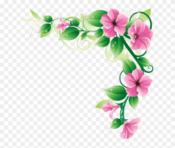 Free: Decoration Clipart Flower - Tropical Flowers Border Png ...