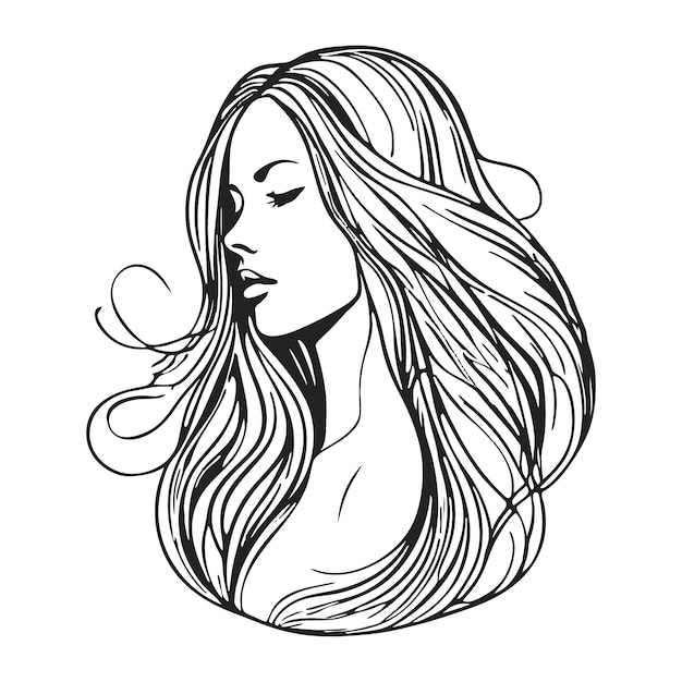 flowing hair cliparts