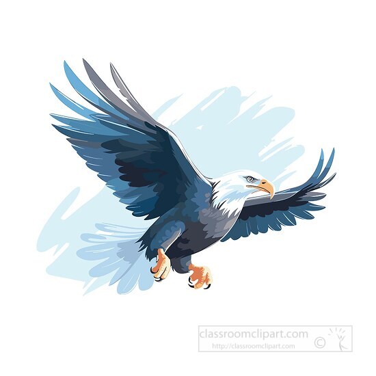 Bird Clipart-flying eagle with lage sharp talons clip art