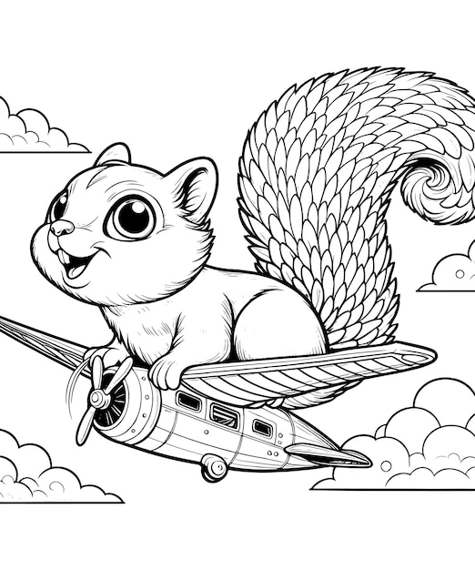 Flying squirrel Coloring Pages vector carton illustration ...