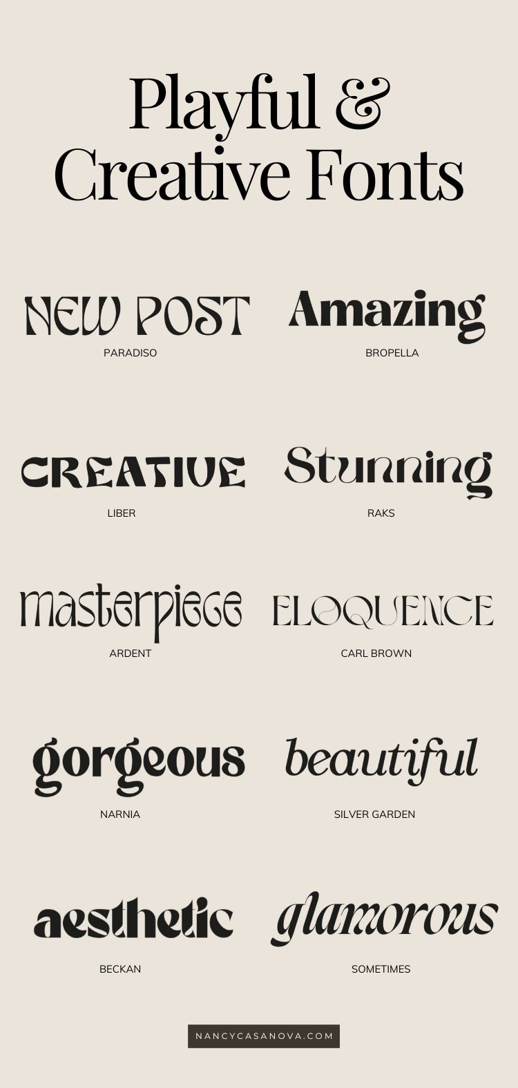 10 Eye-Catching Fonts to Enhance Your Design - NancyCasanova.com