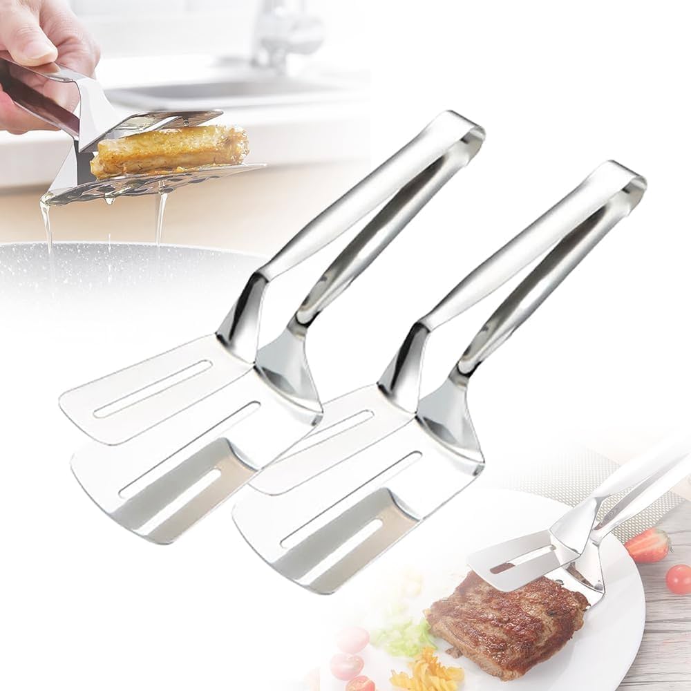2024 Edelstahl-Grill-Clip, Kochen, Küche, Mehrzweck-Doppelspatel ...