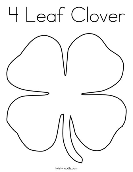 four leaf clover coloring pictures