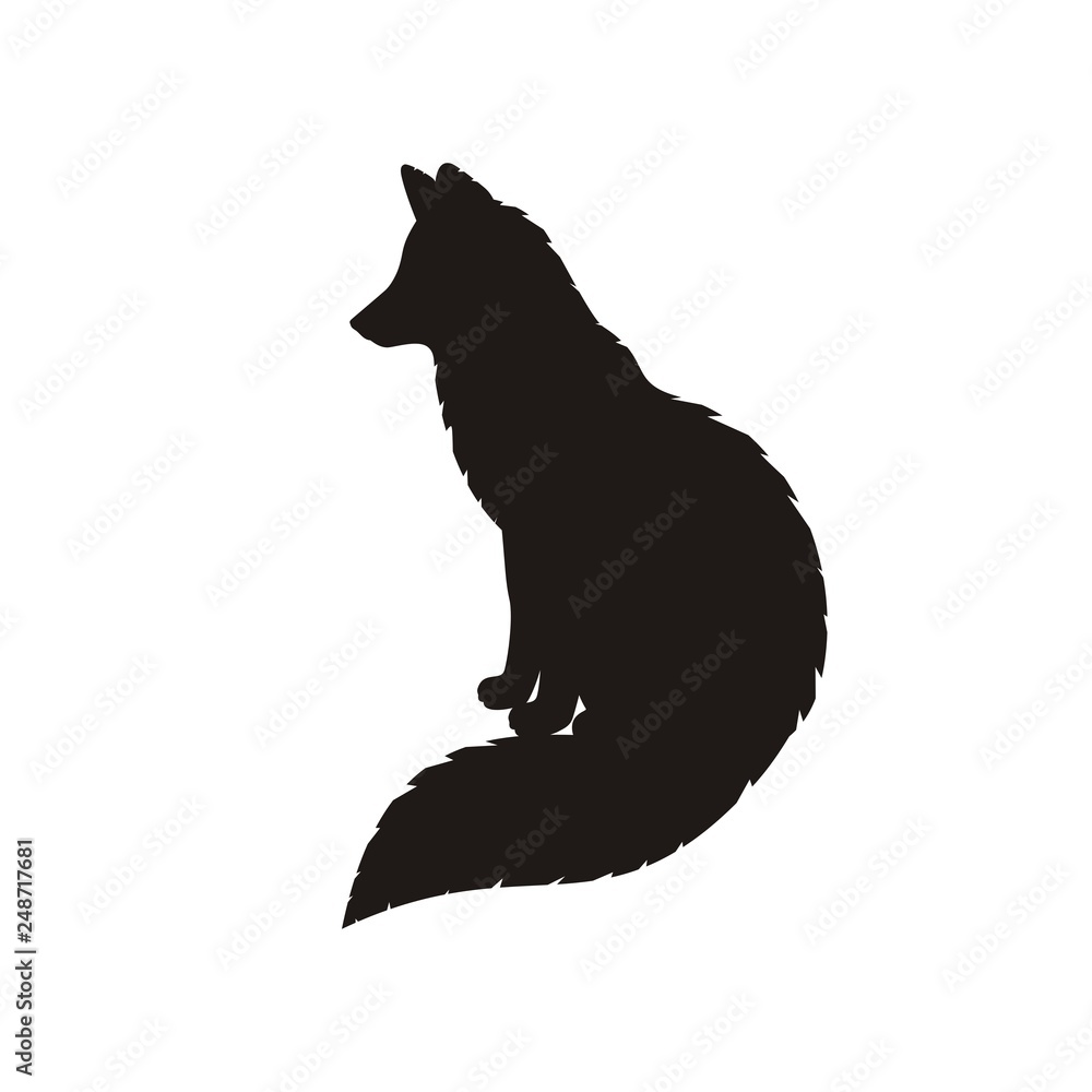 Silhouette of a sit fox, Abundzu Foto, Poster, Wandbilder bei ...