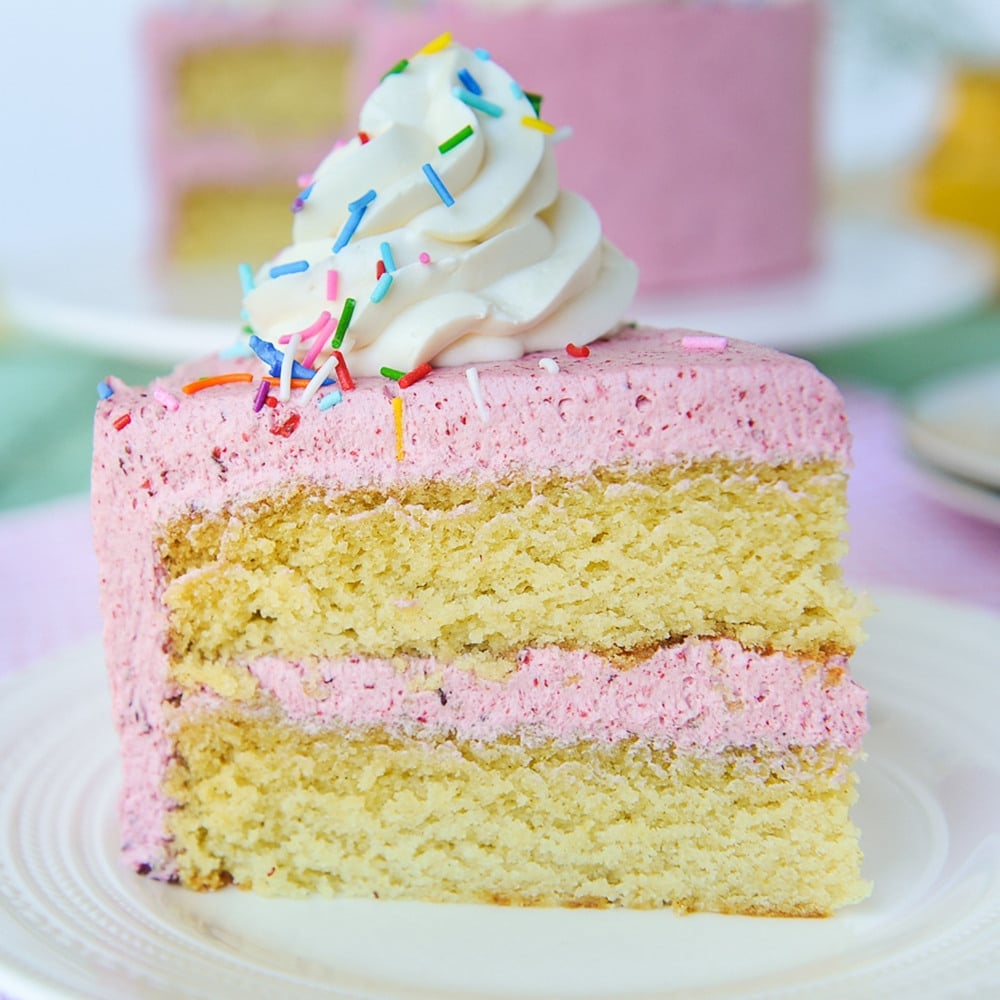 The Best Gluten-Free Cake With Sugar Free Strawberry Frosting