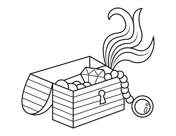 free coloring pages of treasure chest