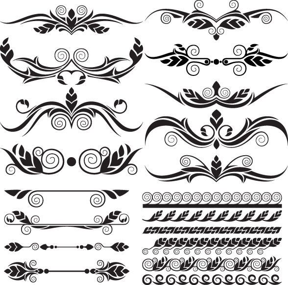 Ornaments elements vector border graphic 03 free download