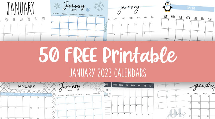 January 2023 Calendars - 50 FREE Printables | Printabulls