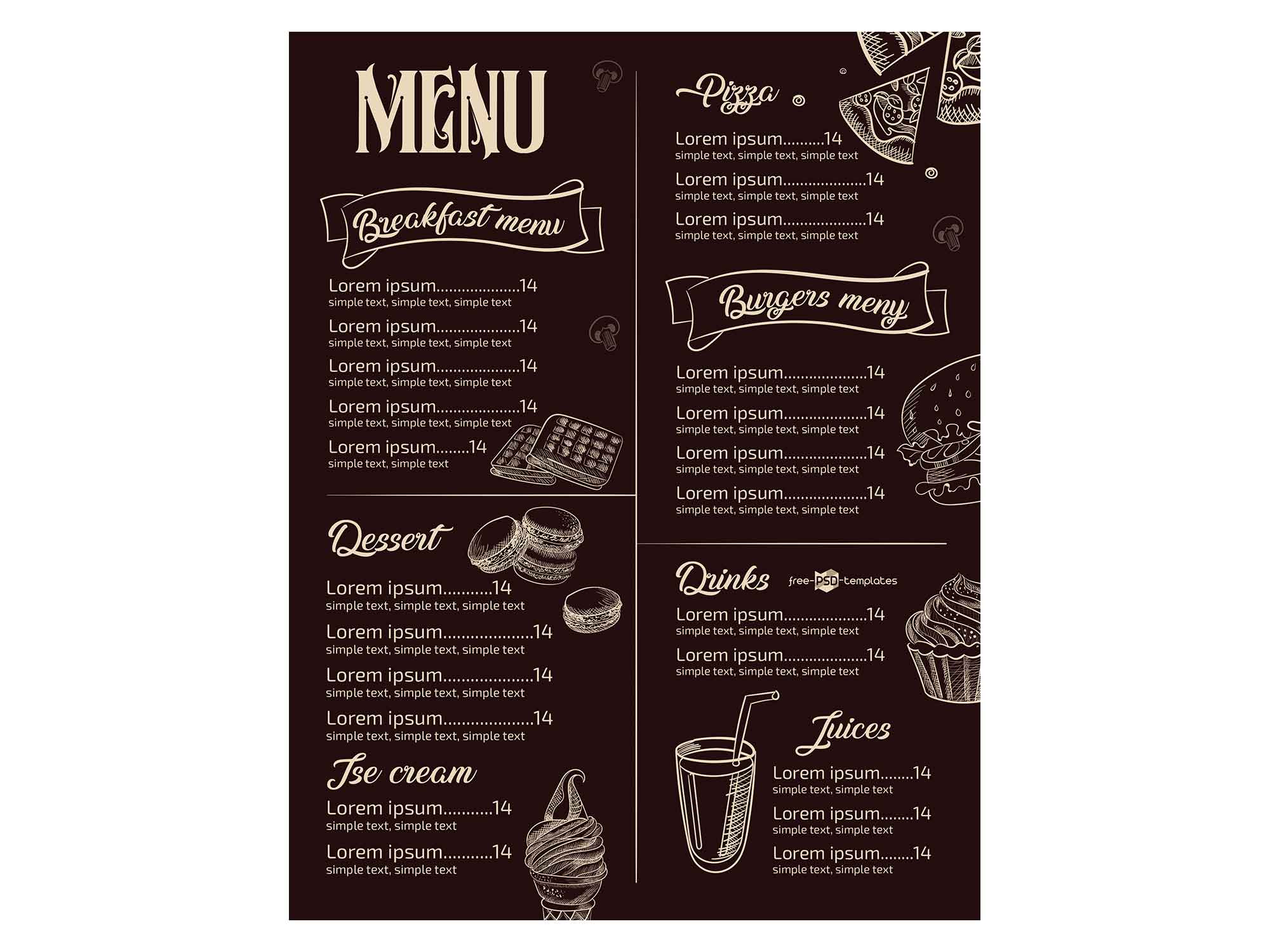 free menus