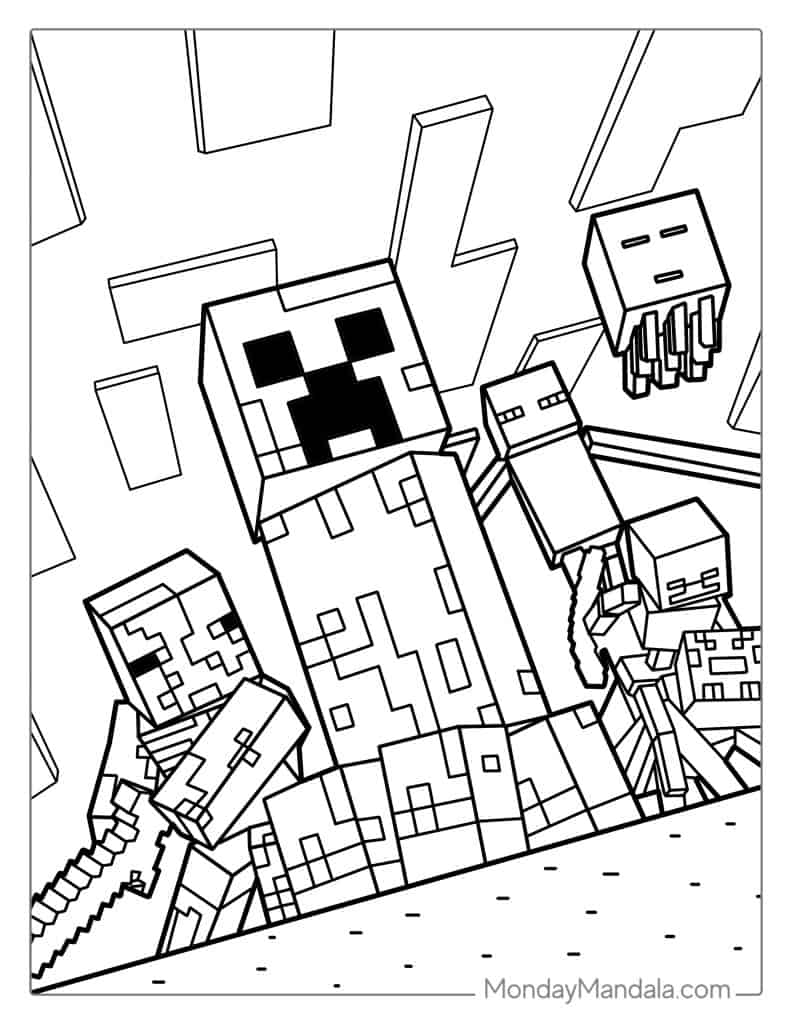 free minecraft coloring pages pdf
