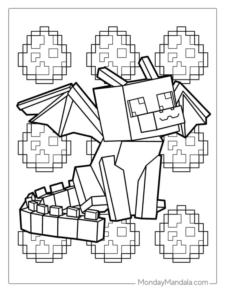 free minecraft coloring pages pdf
