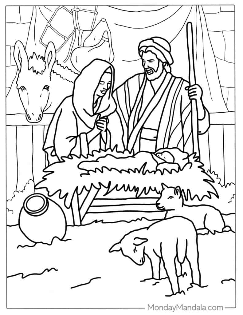 20 Nativity Coloring Pages (Free PDF Printables)