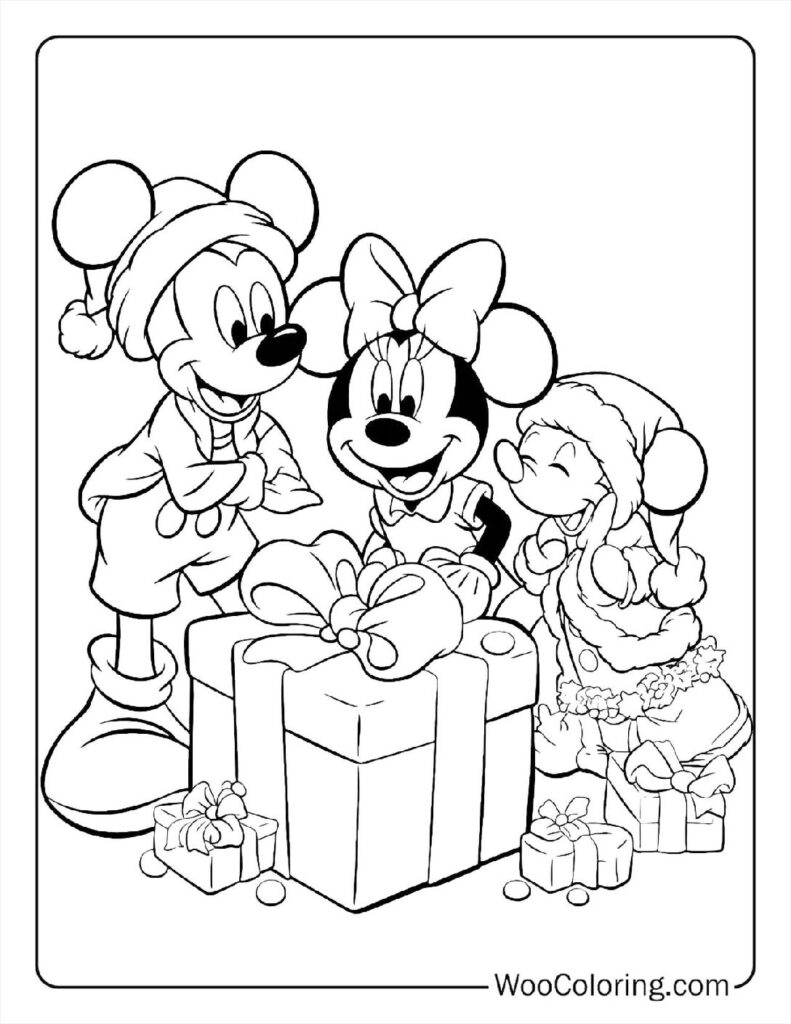 free printable disney christmas coloring pages