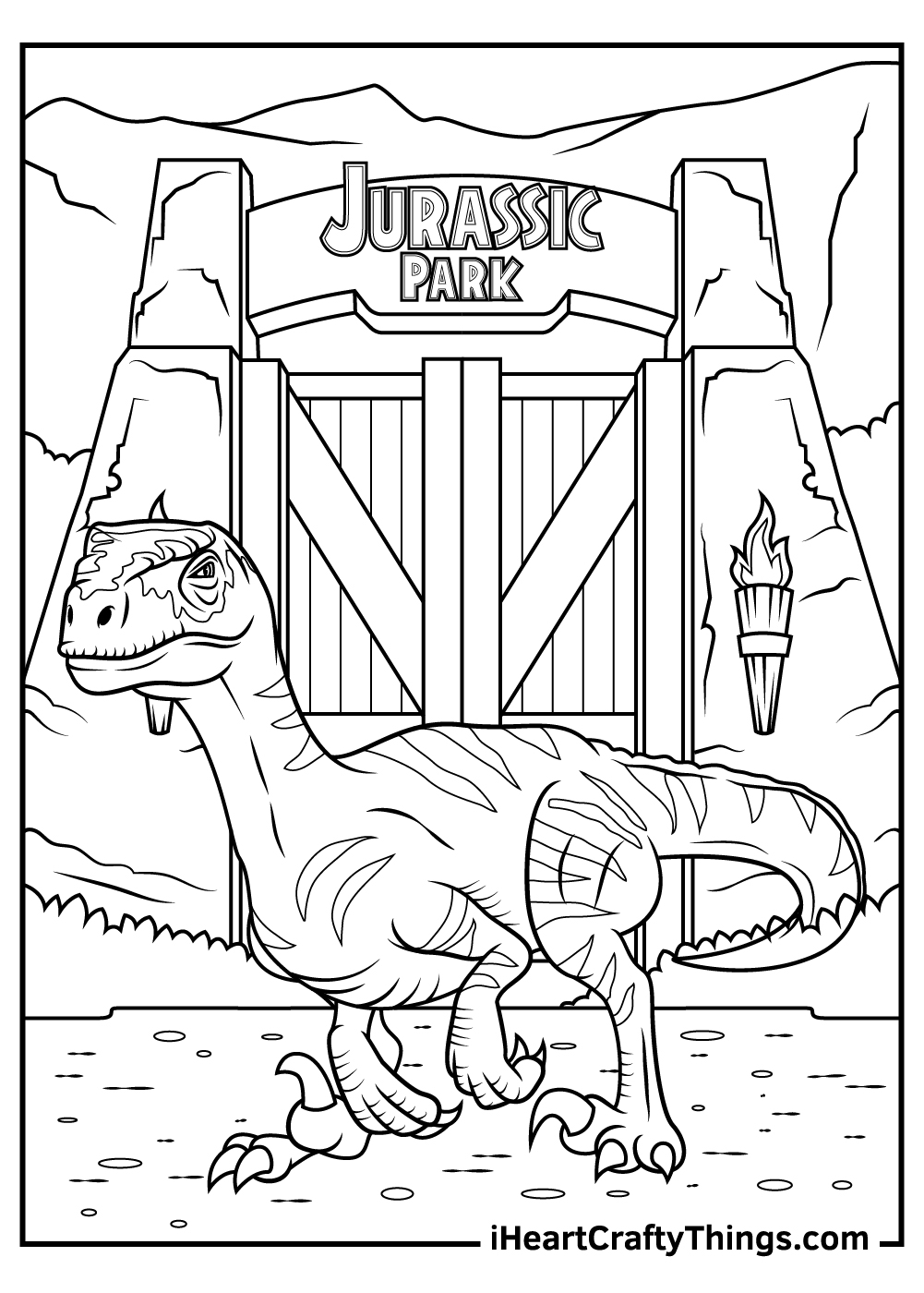 free printable jurassic park coloring pages
